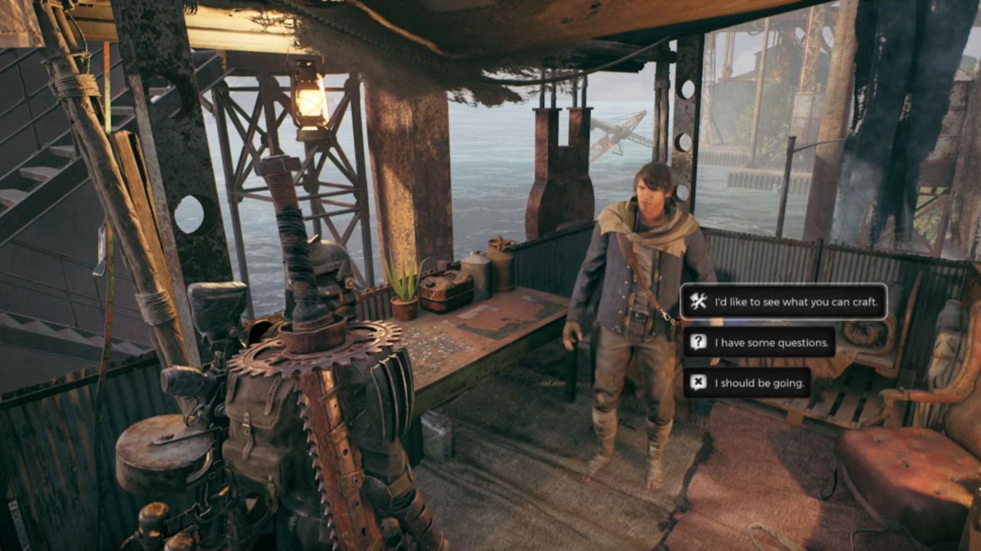 After purchasing the crafting items, interact with Wallace (Image via Gearbox Software)
